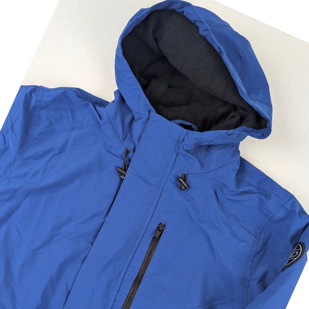 Aeropostale Mens Royal Blue Hooded Fleece Lined Parka Jacket Cobolt Layers M